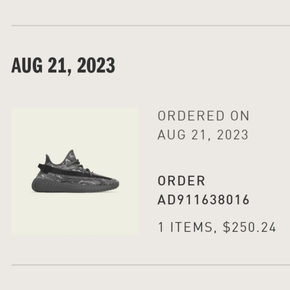 Yeezy MX Dark Salt w/Online Receipt - Picture 3 of 3